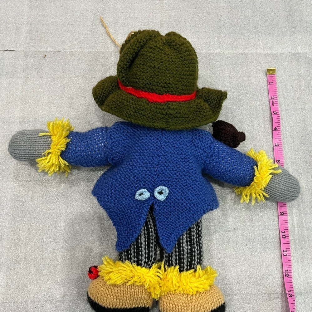 VTG Handmade Colorful Scarecrow Knit Crochet Soft Toy Crow Mouse ladybug - Picture 4 of 4